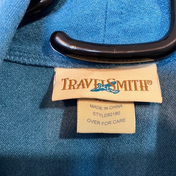 💲⬇️ TravelSmith Women’s Blue Waterfall Cardigan Jacket with Tie Belt - Picture 4 of 6